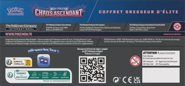 Pokémon Chaos Ascendant ETB Coffret Dresseur d'Elite [FR] [me04]