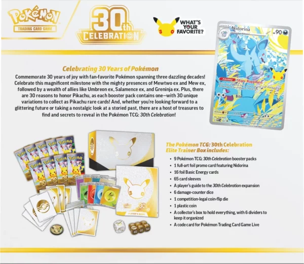 [PREORDER] Pokémon Elite Trainer Box 30th Celebration ETB [ME5.5][EN]