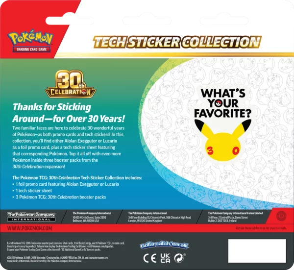 [PREORDER] Pokémon 30th Celebration Tech Sticker Collection Exeggutor [EN]