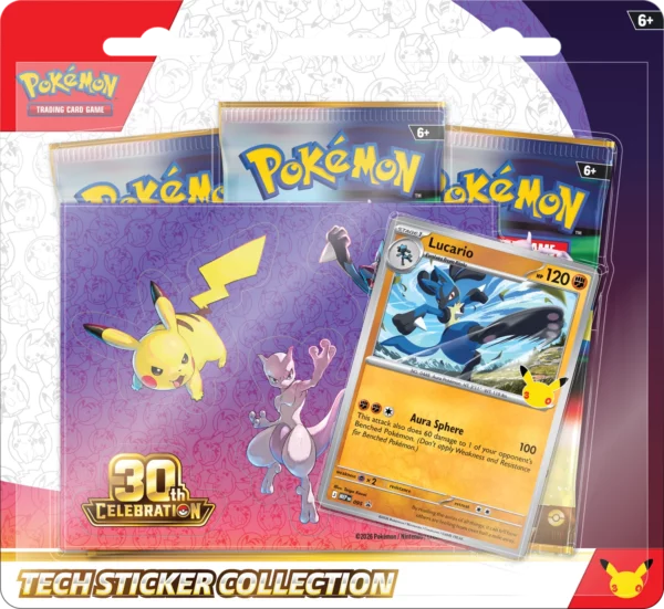 [PREORDER] Pokémon 30th Celebration Tech Sticker Collection Lucario [EN]