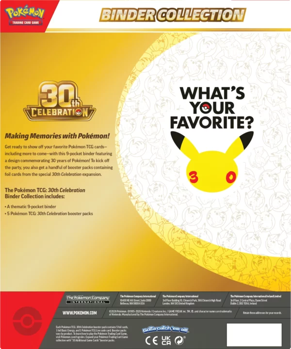 [PREORDER] Pokémon 30th Celebration Binder Collection EN